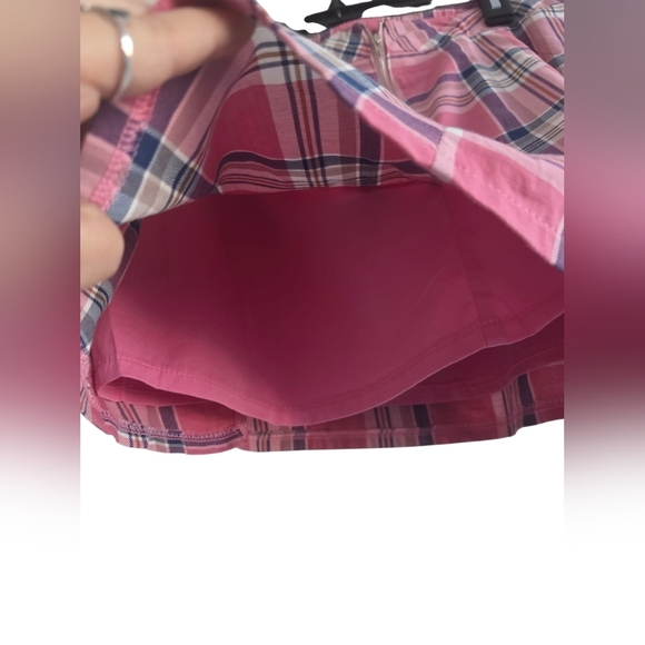 Sugar Thrillz  Pink and Blue Plaid Mini Skirt Size Juniors XL Dolls Kill - Picture 3 of 6